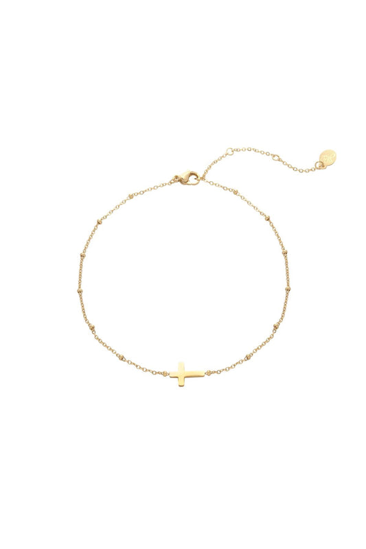 Delicate Cross Bracelet – Feines Armband mit Kreuz in Gold | useful Beauty
