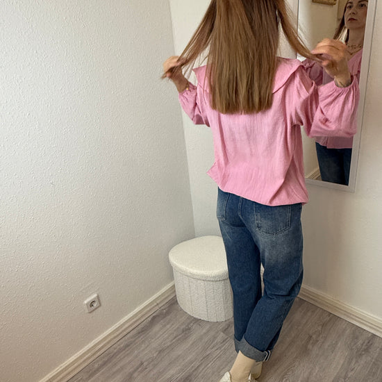 feine Bluse Langarm Wasserfall Ausschnitt | useful Beauty - useful Beauty 