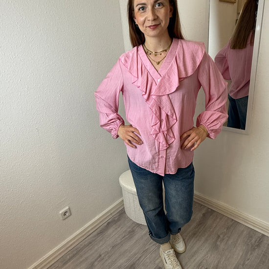 feine Bluse Langarm Wasserfall Ausschnitt | useful Beauty - useful Beauty 