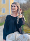 Boho Bluse Langarm Knopfleiste