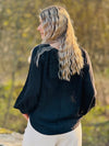 Boho Bluse Langarm Knopfleiste