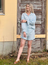 Baumwollshorts mit Taschen und Rüschen kariert