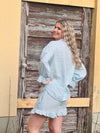 Baumwollshorts mit Taschen und Rüschen kariert