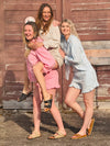 Baumwollshorts mit Taschen und Rüschen kariert
