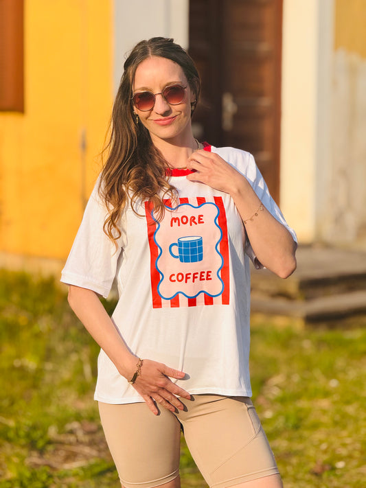 T-Shirt Strickbündchen Print
