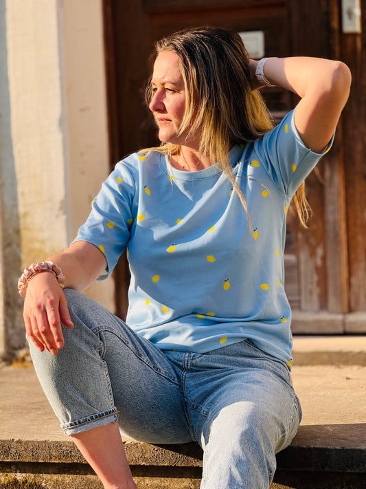 T-Shirt Mini Zitronen | Rosa oder Hellblau