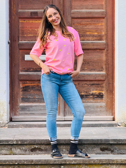 T-Shirt Mini Zitronen | Rosa oder Hellblau