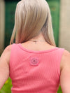Basic Tanktop Rippstruktur Knopfleiste