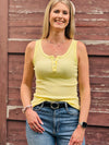 Basic Tanktop Rippstruktur Knopfleiste