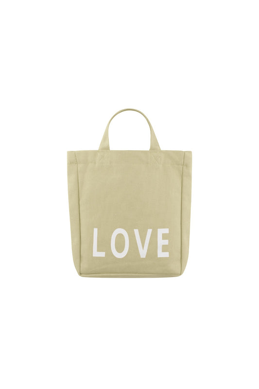 Canvas-Tasche „LOVE“ in Sand – mit Schultergurt
