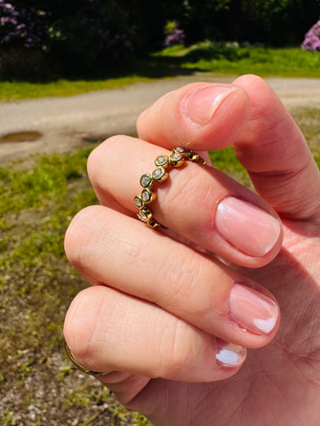 Ring runde Zirkonia Steine | Gold oder Silber