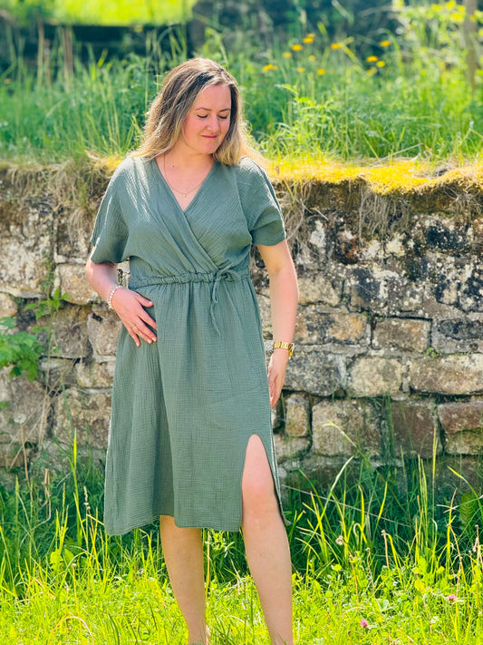 Musselin Midi Kleid
