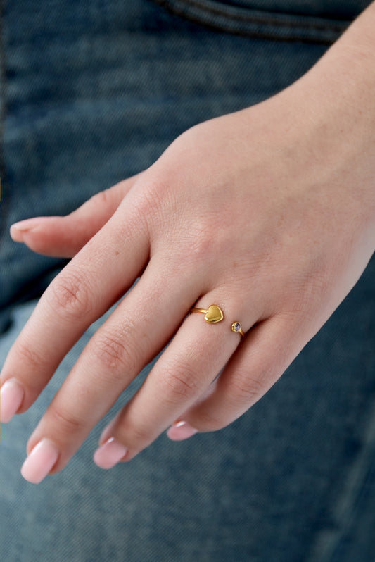 Edelstahl Ring Herz | useful Beauty