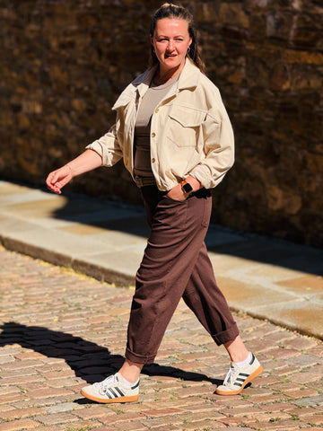 cropped Cord Jacket Creme&Braun