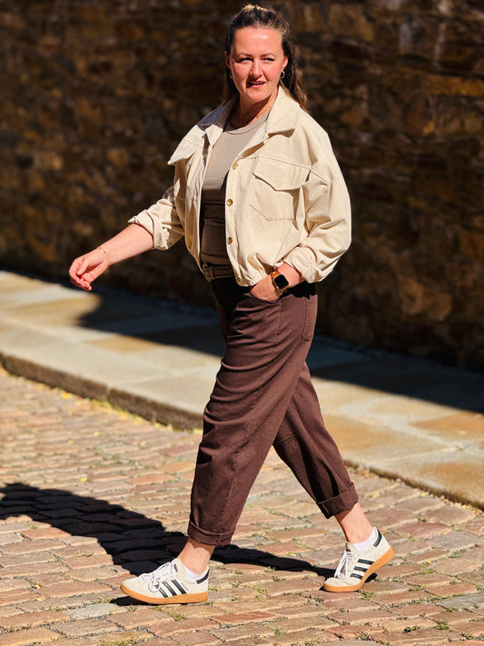 cropped Cord Jacket Creme&Braun
