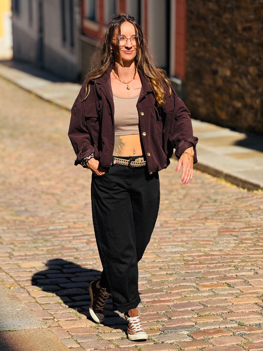 cropped Cord Jacket Creme&Braun