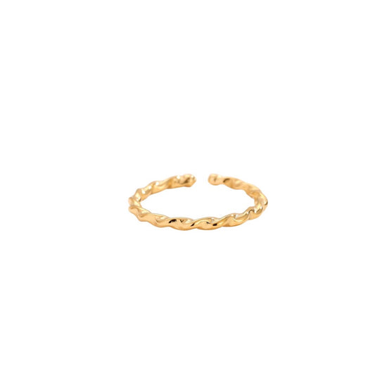 Gedrehter offener Ring aus vergoldetem Edelstahl in Gold