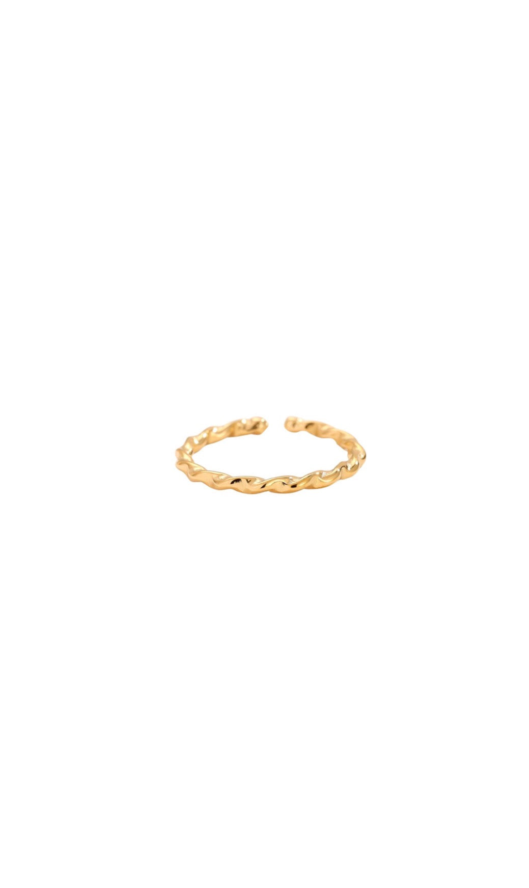 Gedrehter offener Ring aus vergoldetem Edelstahl in Gold