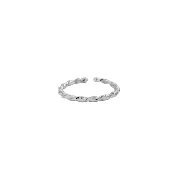 Gedrehter offener Ring aus Edelstahl in Silber
