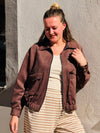 Übergangsjacke Wildleder Optik Gummibund