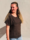 natürliches T-Shirt Baumwolle & Leinen Muster