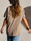 natürliches T-Shirt Baumwolle & Leinen Muster