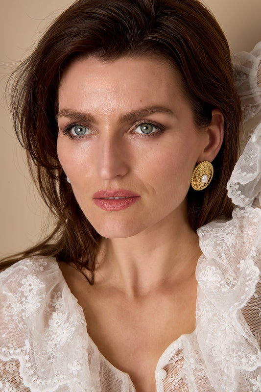 Ohrringe Statement Perle - Gold