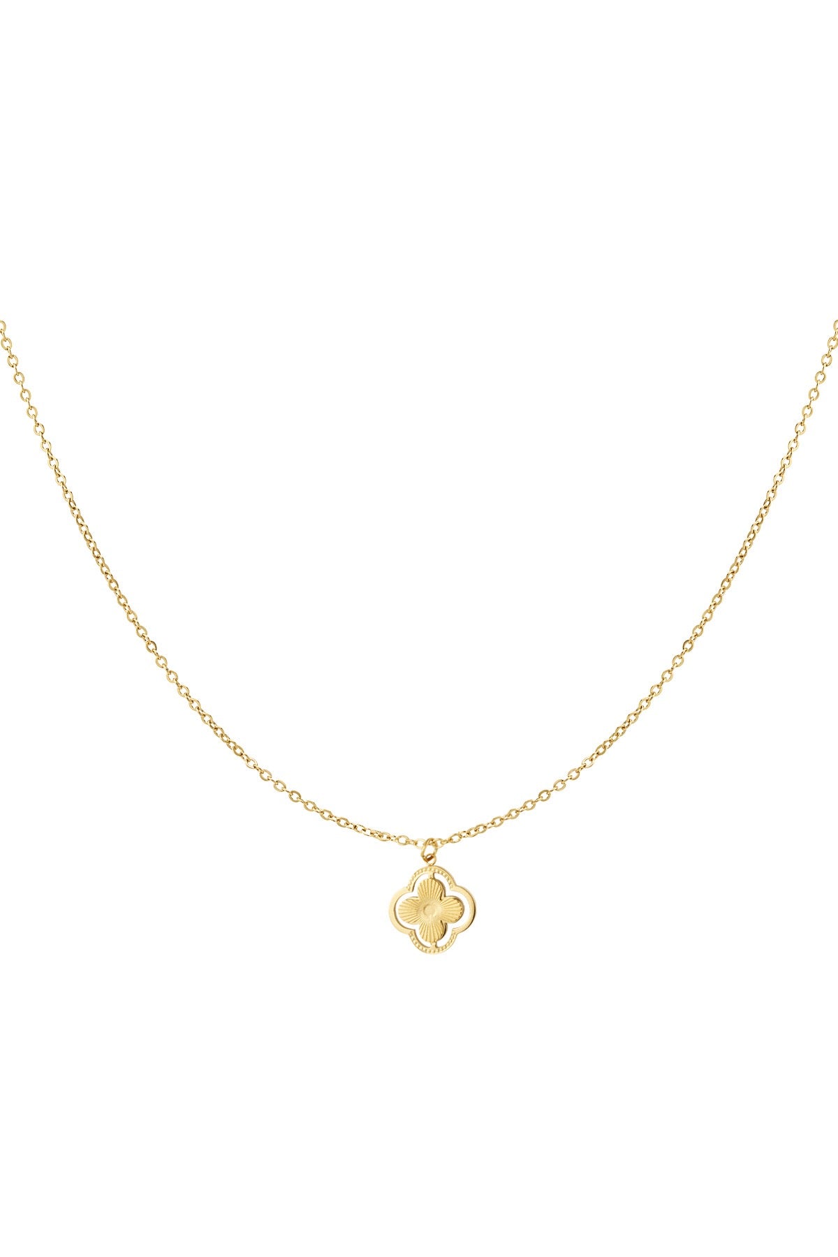 Produktfoto: Goldene Kleeblatt-Kette mit feiner Gliederkette.