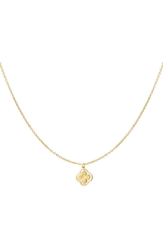 Produktfoto: Goldene Kleeblatt-Kette mit feiner Gliederkette.