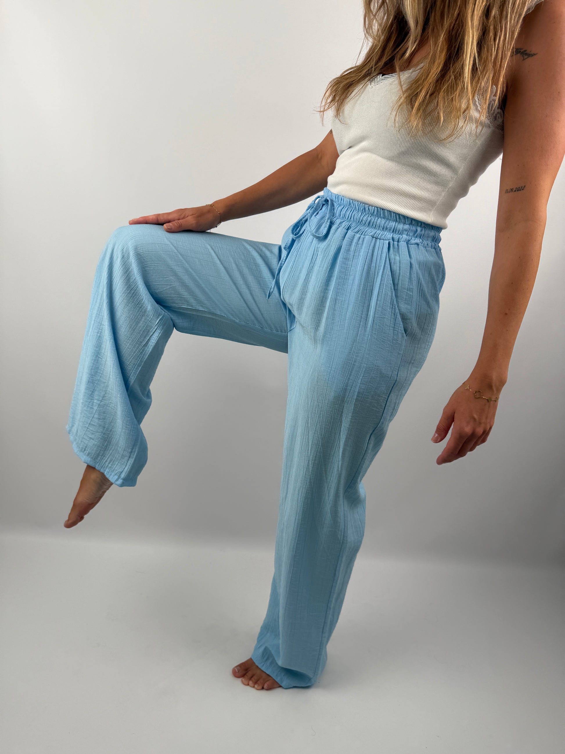 luftige Hose wide leg | pink/schwarz/weiß/hellblau | useful Beauty - useful Beauty 