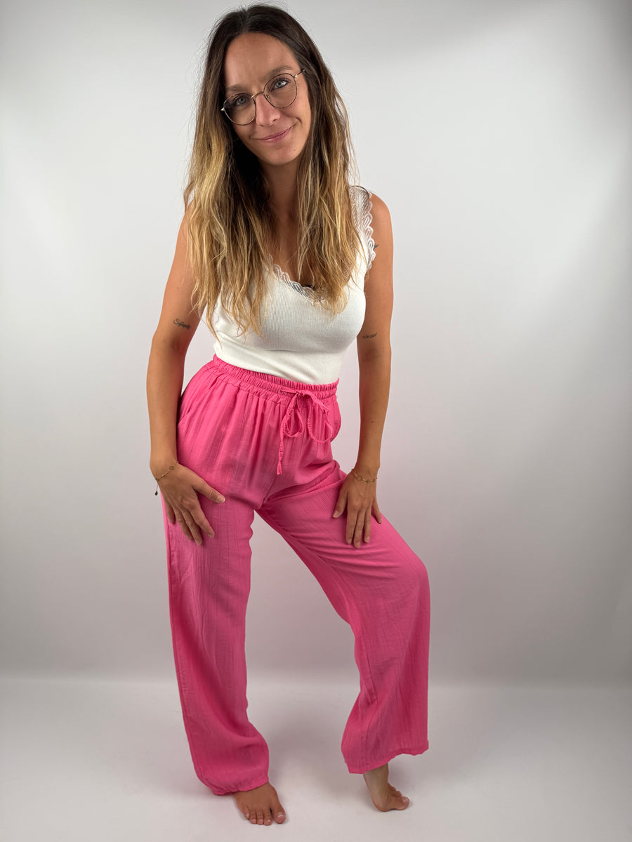 luftige Hose wide leg | pink/schwarz/weiß/hellblau | useful Beauty