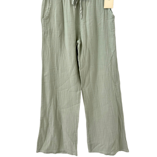 Lange Musselin Hose in oliver Farbe 