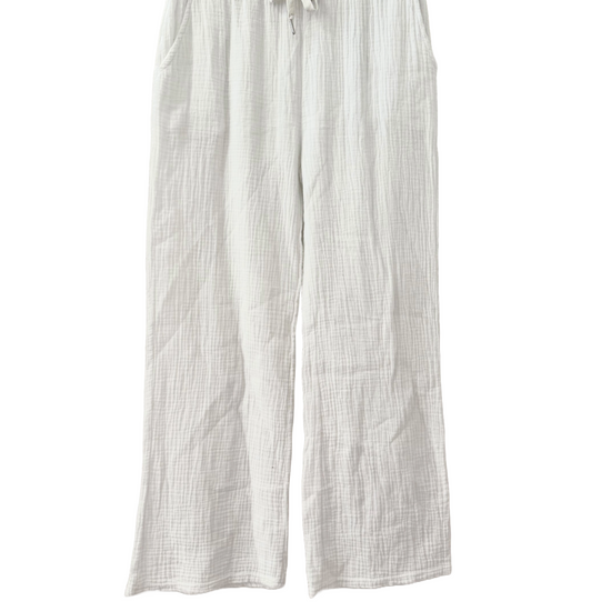Lange Musselin Hose in weißer Farbe 