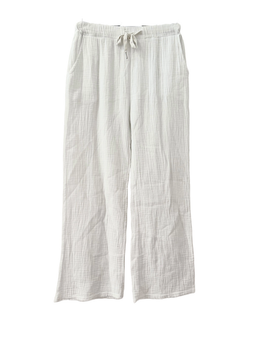 Lange Musselin Hose in weißer Farbe 
