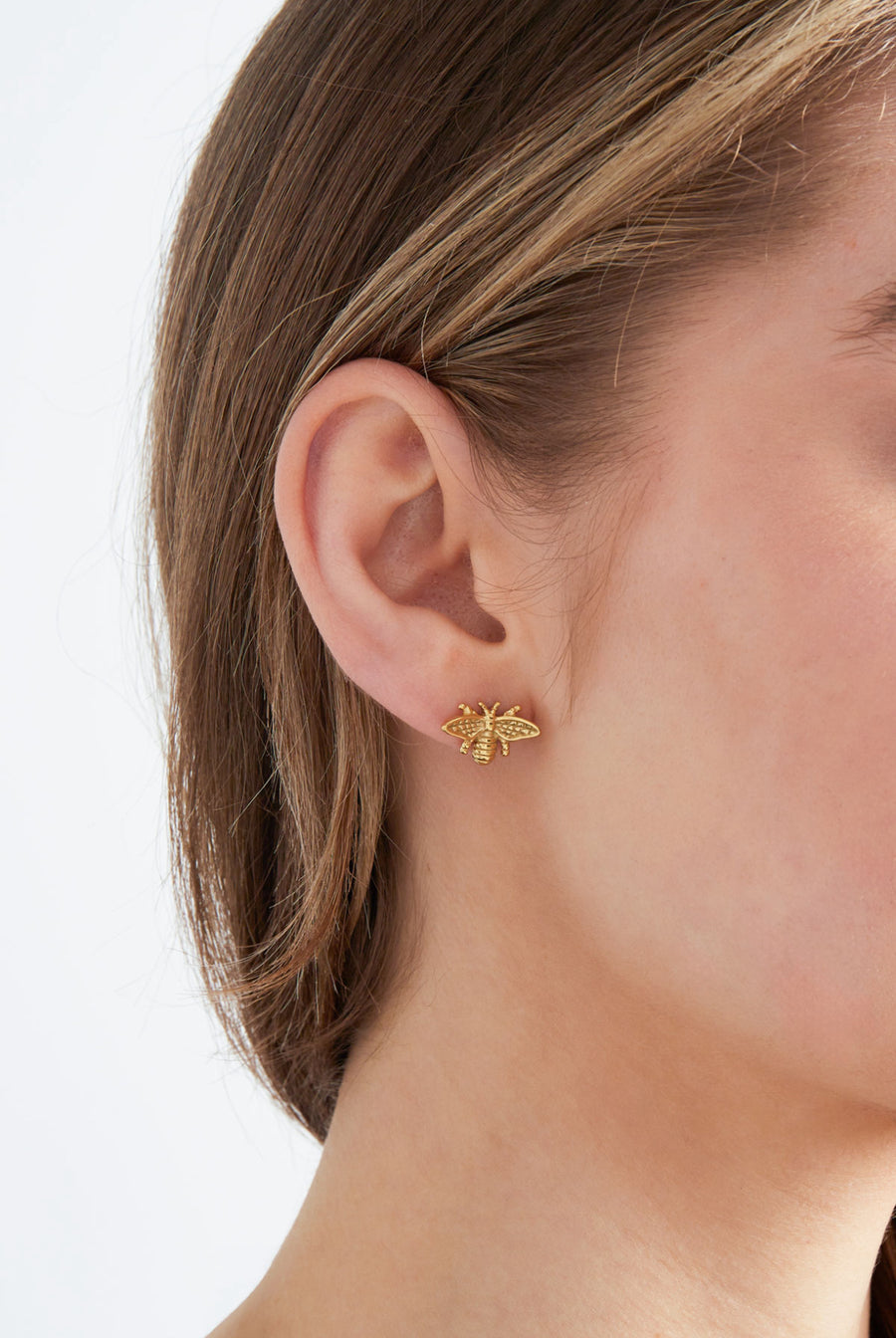 Ohrstecker in Bienenform in Gold.