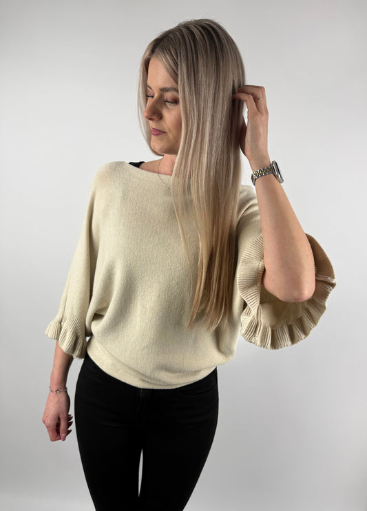 Strickoberteil mit Rüschenärmel