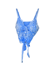 Spitzentop cropped Blumen | schwarz/weis/hellblau | useful Beauty