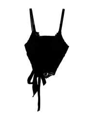 Spitzentop cropped Blumen | schwarz/weis/hellblau | useful Beauty