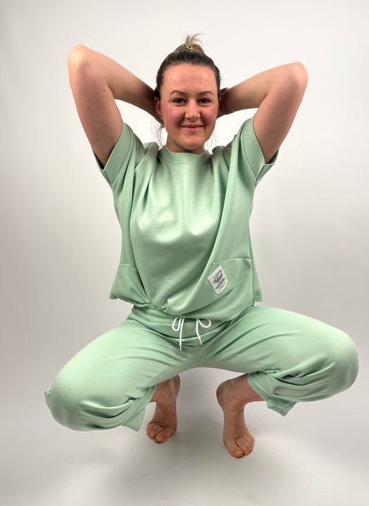 Zweiteiler Butterstoff - kurzärmeliges Oberteil