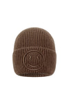 Smiley Beanie – Gerippte Mütze mit Stickerei