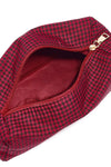 karierte Kosmetiktasche rot