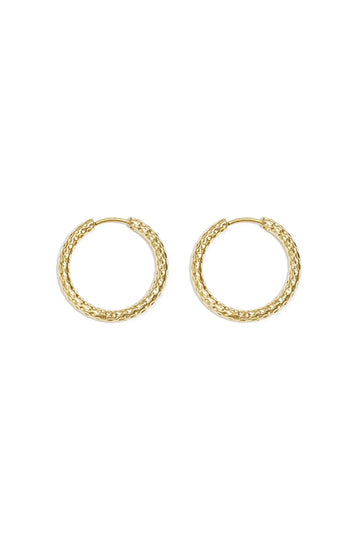 Mittelgroße Edelstahl Creolen im gehämmerten Look | Gold & Silber