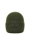 Smiley Beanie – Gerippte Mütze mit Stickerei