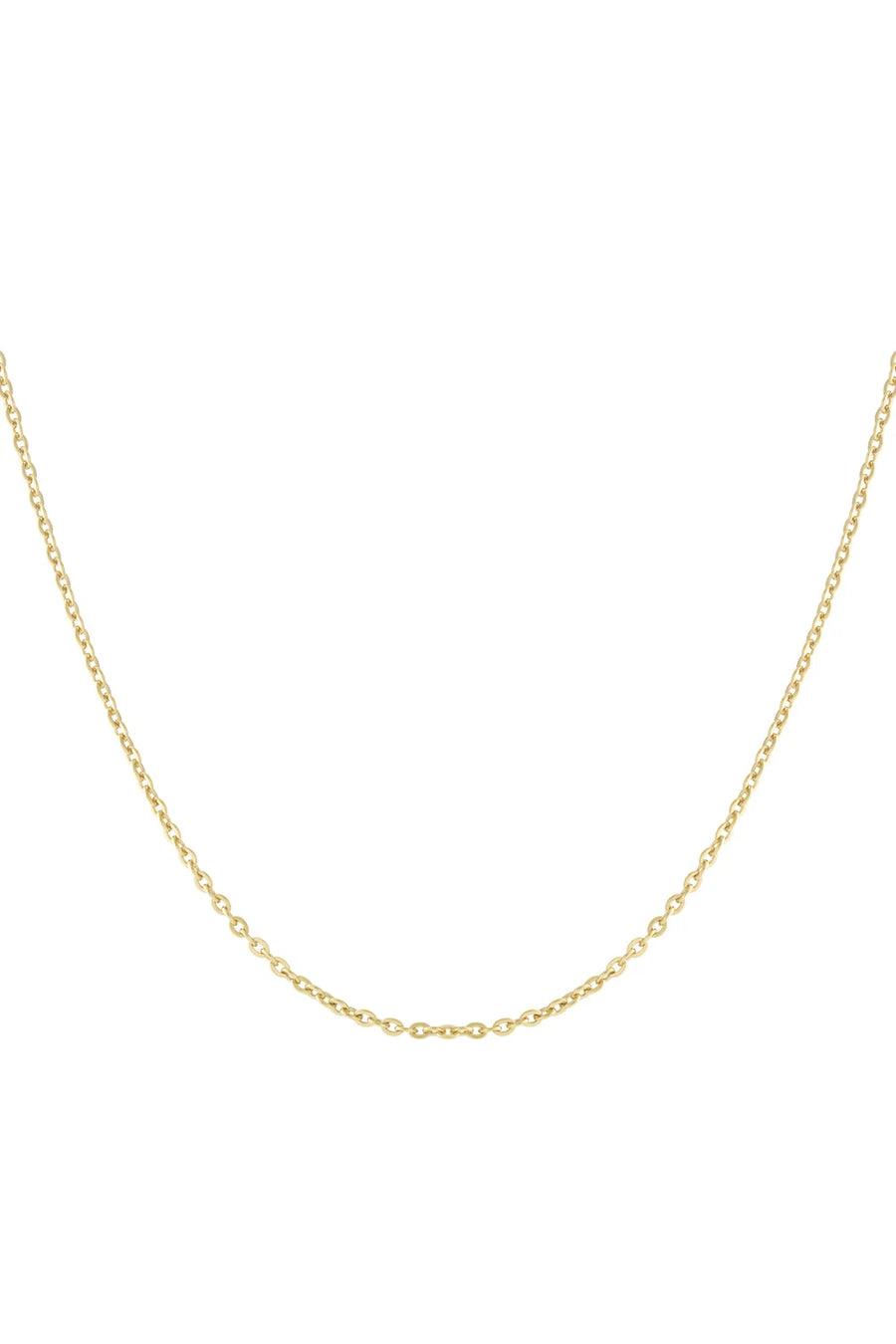 Freigestellte goldene Gliederkette aus Edelstahl vor weißem Hintergrund