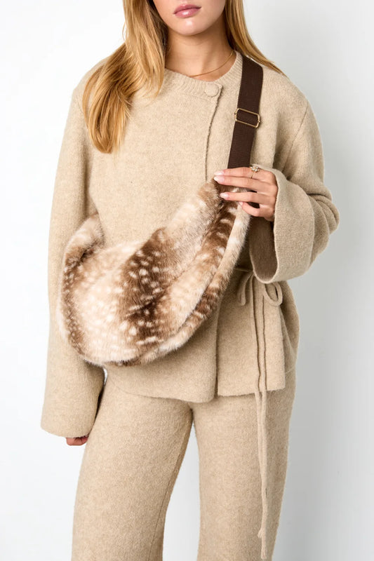 Umhängetasche Felloptik aus Polyester