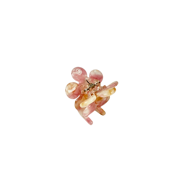 Blumenhaarklammer rosa gelb Cellulose Acetat useful Beauty 