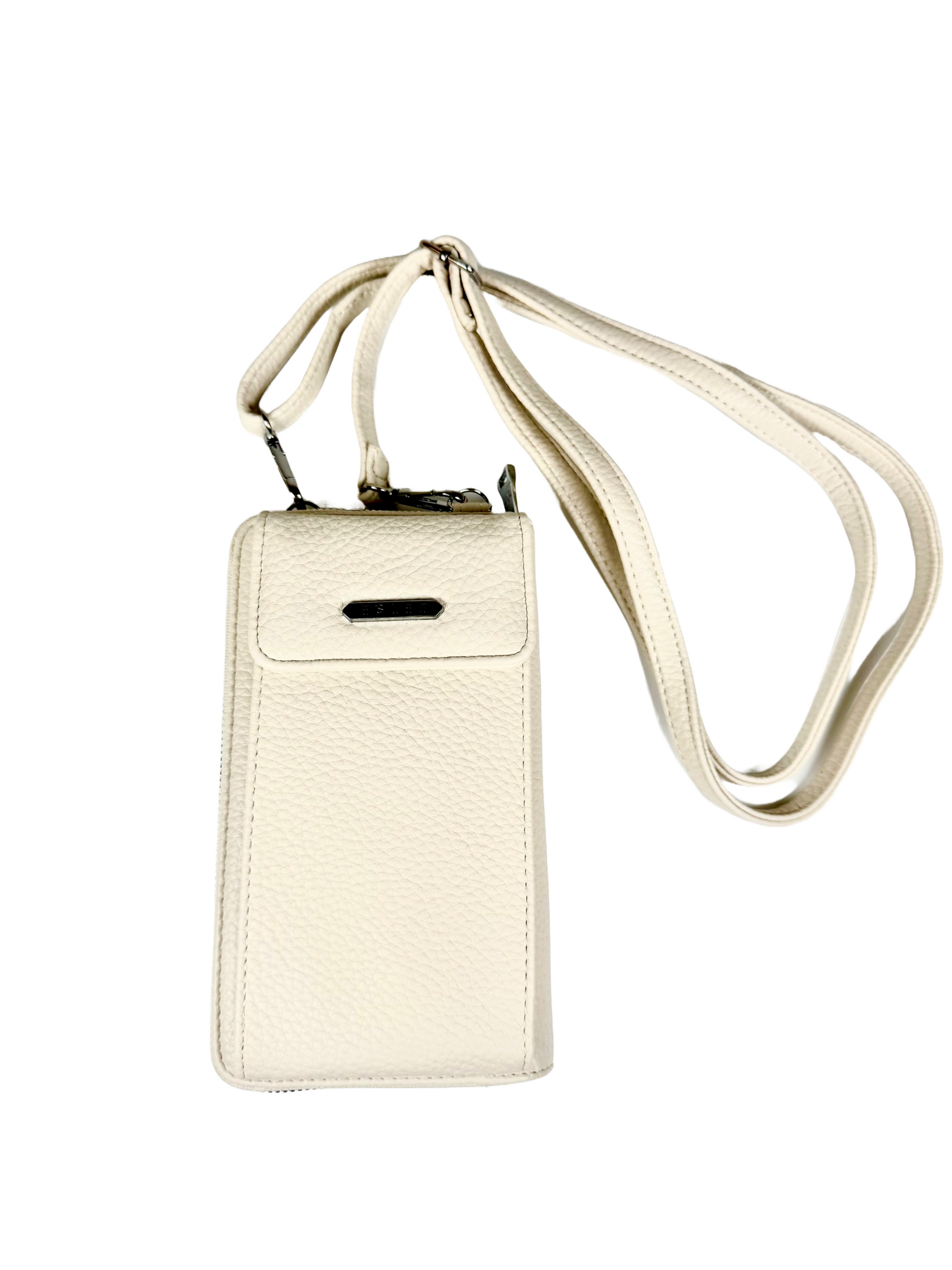 Cremefarbene kleine Handtasche mit abnehmbaren schmalen größenverstellbaren Gurt