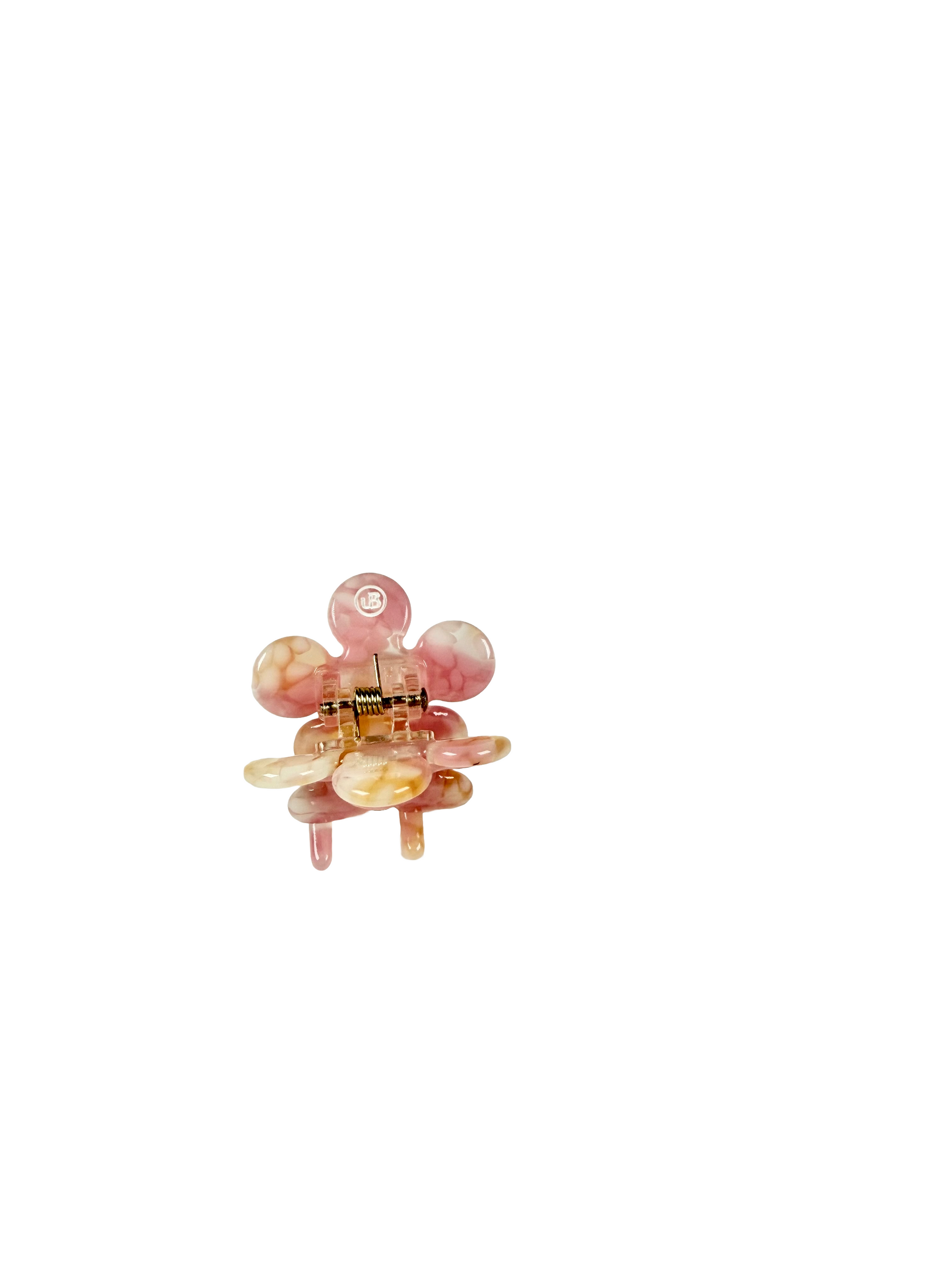 Blumenhaarklammer rosa gelb Cellulose Acetat useful Beauty 