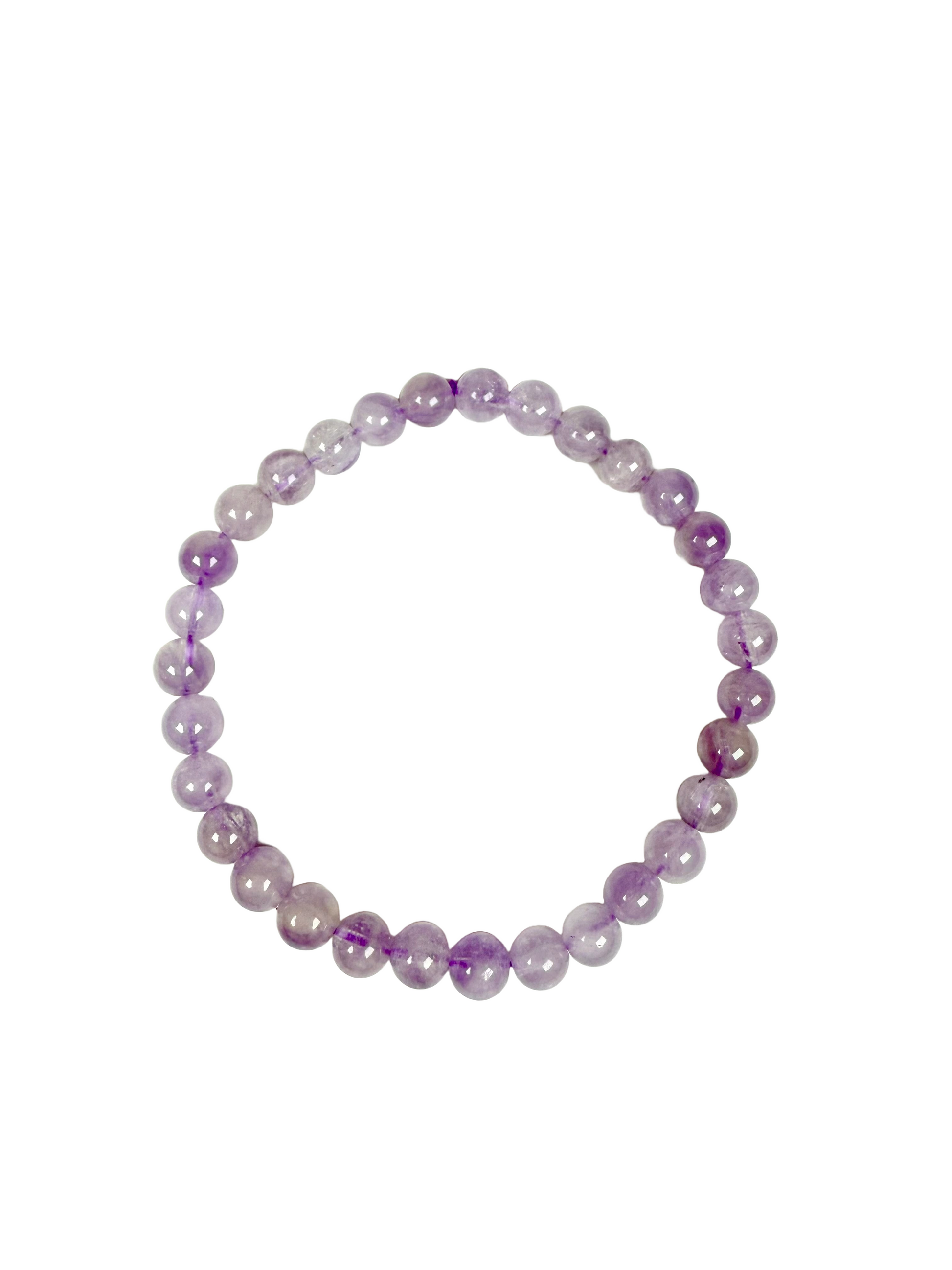 Lila Edelstein Kugelarmband aus Lavendel Amethyst 
