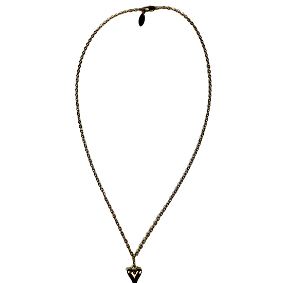 goldene Edelstahl Halskette mit goldenem Herz Anhänger